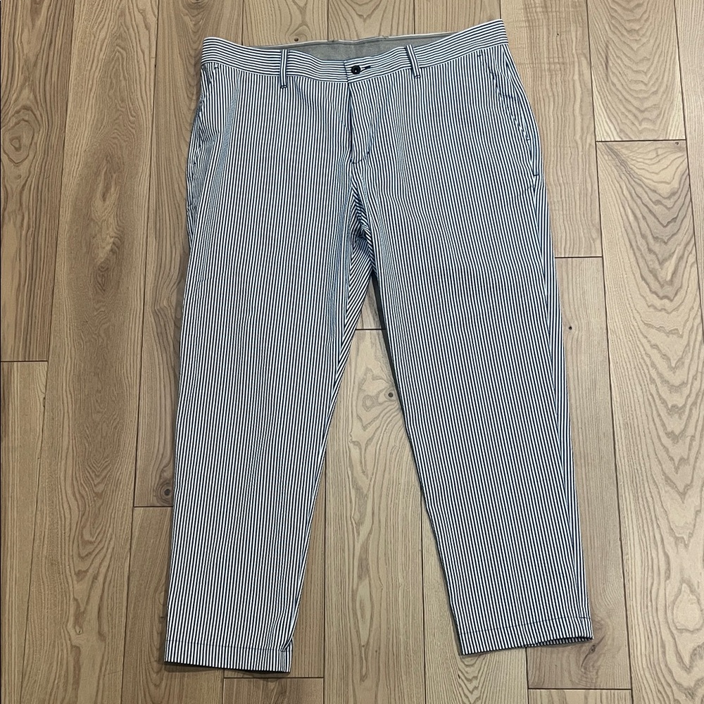Nike Men's Navy and White Striped Chinos